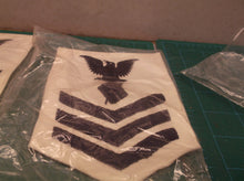 set of 2 us navy ranking patch bdu blue