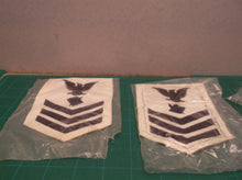 set of 2 us navy ranking patch bdu blue