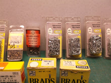lot of 11 boxes tacks brads and pins
