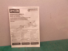 Manual only for a Ryobi One+ PBLRS01 18V Cordless Brushless Reciprocating Saw