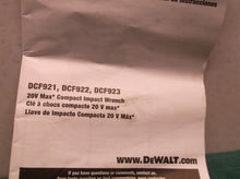 Manual only for a DEWALT DCF921 DCF922 DCF923 20V 1/2inch Compact Wrench