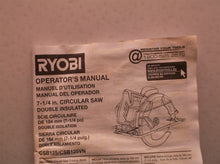 Ryobi Circular Saw csb125/csb125vn operator manual