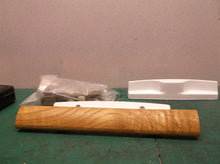 Mortise Style Reversible Sliding Patio Door Handle Set with Oak Wood Interior in