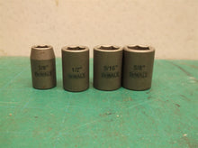 lot of 4 Dewalt 3\8 drive sockets 3/8 1/2 9/16 5/8