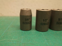 lot of 4 Dewalt 3\8 drive sockets 3/8 1/2 9/16 5/8