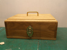 brass wood latching vintage box with handle