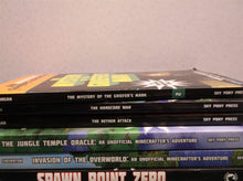 lot of misc. Minecraft books 5 by mark Cheverton 4 by winter Morgan paperbacks 9
