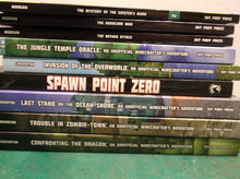 lot of misc. Minecraft books 5 by mark Cheverton 4 by winter Morgan paperbacks 9