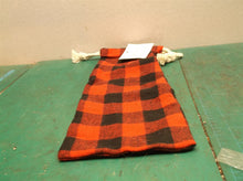 NWT Wondershop Buffalo Check Plaid Fabric Wine Bag Gift Bag Wrapping Rope Ties