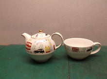 James Sadler Miniature Teapot, Cup & Lid Stacked London Travel with cup