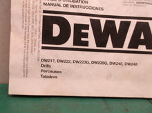 Instruction Manual for Dewalt Random Orbital Sander DW217,DW222,DW223G,DW245,DW2
