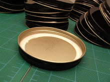 lot of 25 Black Metal Lid with Plastisol Liner 3 5/8 x 3 5/8