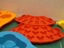 lot of 6 ice cube makers 1 pumpkin, 1 butterfly, 1 dog bone and paw, 3 mickey mo