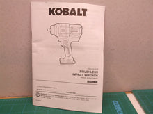 manual for Kobalt 24v 1/2” Brushless Impact Wrench KXIW 124B-03