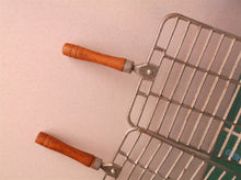 lot of 2 steel handheld grill racks 7.5x9x