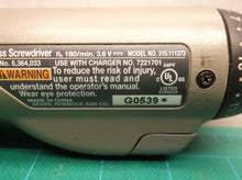 Craftsman 3.6 Volt Cordless Screwdriver model 315.111373 for parts weak battery