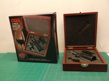 OGGI New 2 Piece Wine Set Corkscrew, Foil Cutter, in Mahogany Box