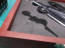 OGGI New 2 Piece Wine Set Corkscrew, Foil Cutter, in Mahogany Box