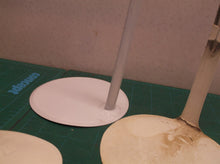 lot of 8 doll stands 2 large base & 4 smaller oval bases