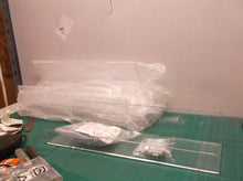 Set of 4 acrylic clear floral shelves