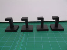4 black square towel hooks