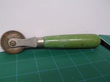 Vintage Tracing Wheel wooden Sewing Tool Green 6"
