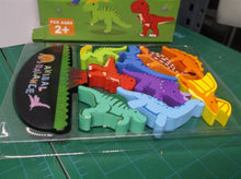 10pcs/set Wooden Toddler Dinosaur Balance Brick Balance
