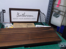 WOPITUES Floating Shelves with Bathroom Wall Décor Sign,Wood Floating Bathroom S