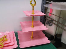 lot of 2, 3 Tier Plastic Cupcake Stands, Tiered Serving Cake Stand, Square White