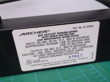 Archer 61-2780a 6 Outlet Power Strip 15A 125v 1800W