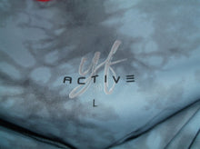yes fit active blue pattern yoga pants, size Large