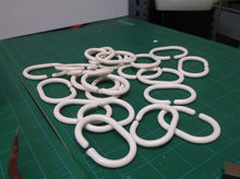 22Pcs Plastic White Shower Curtain Rings