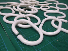 22Pcs Plastic White Shower Curtain Rings