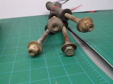 lot of 4 10.5" x 3/8" bolts with nuts, washers, and rubber Rollers 5-3/4"x1