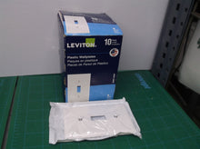 (10-Pk) Leviton 1-Gang Toggle Switch Wall Plate Plastic White 88001-WMP
