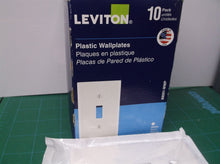(10-Pk) Leviton 1-Gang Toggle Switch Wall Plate Plastic White 88001-WMP