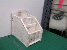 4 slot wooden desk organizer white