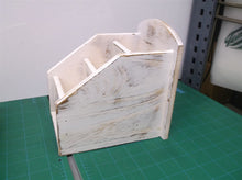 4 slot wooden desk organizer white
