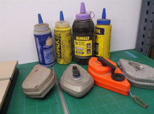 4 chalk lines with chalk