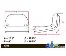 GY20495 Lawn Tractor Seat, Mid Back Fits John Deere: 115,LA100,L100,L105,L107
