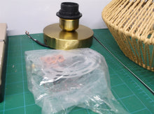 wicker ceiling light fixture with hardware
