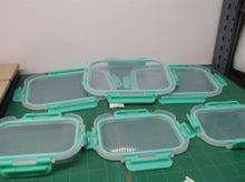 lot of 6 teal green clip on tupperware lids