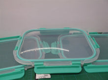 lot of 6 teal green clip on tupperware lids