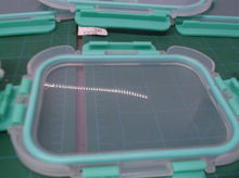 lot of 6 teal green clip on tupperware lids