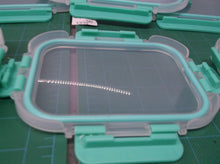 lot of 6 teal green clip on tupperware lids