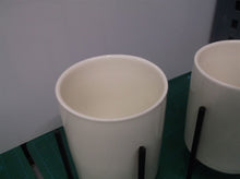 2-3"x4" Candle Holder Cups With Stands White Ceramic 4-3/4"OAH