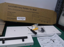 Key Hanger with 3 Hooks Organizes, Enhances Home Decor (15” x 4.5” x 2.6”) (Whit