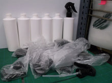 Lot of 6 150ml white bottles with 12 black pump spray nozzles
