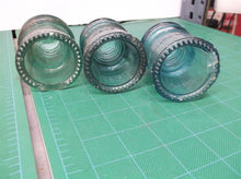 Lot of 3 Aqua (Blue/Green) Hemingray 9 Electrical Glass Insulator - Made in USA