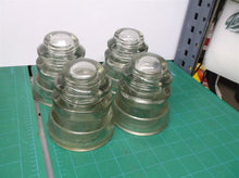 4 ARMSTRON Clear Glass Insulator Marked DP1 Made in U.S.A.